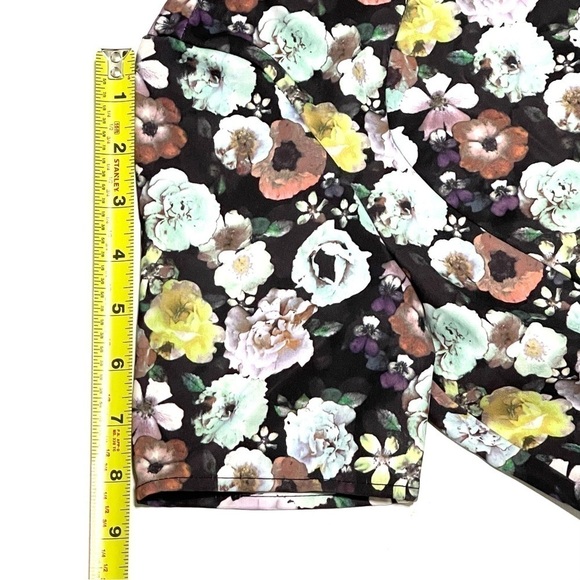 H&M Woman Black Blue Floral Peplum Midi Dress Size 4 - Picture 15 of 15